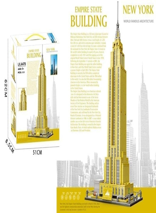 CIRBOX Empire State Building Block Set - 2129 PCS New York Landmark Architecture Model Kit | STEM Construction Blocks for Kids & Adults | Famous World Landmark Building Set - Image 3